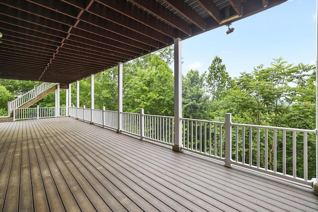 1853 Lafever Ridge Rd, Silver Point, TN 38582 - wooden terrace featuring view of scattered trees