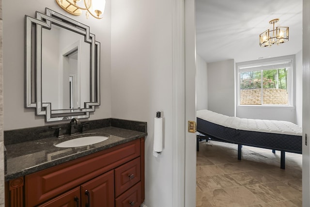 1853 Lafever Ridge Rd, Silver Point, TN 38582 - bathroom featuring a chandelier and vanity