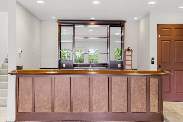 1853 Lafever Ridge Rd, Silver Point, TN 38582 - bar featuring stairs and recessed lighting