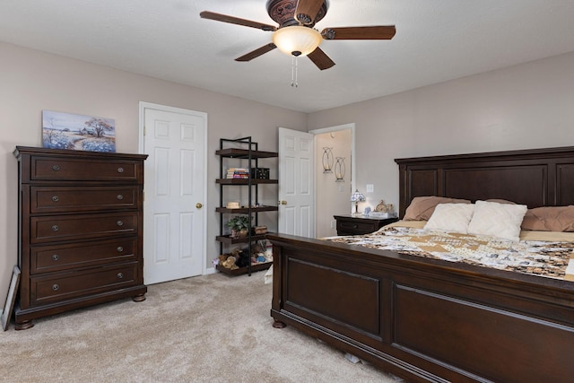 154 Jasons Way, Leoma, TN 38468 - bedroom featuring light colored carpet and ceiling fan