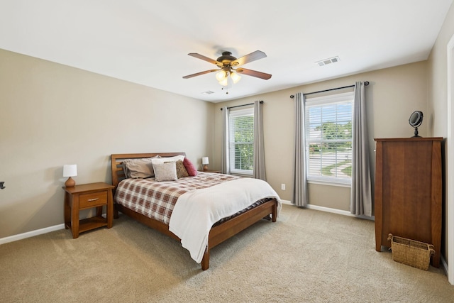 119 Abercairn Dr, Franklin, TN 37064 - bedroom featuring baseboards, light carpet, and ceiling fan