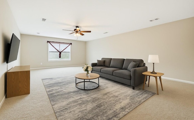 119 Abercairn Dr, Franklin, TN 37064 - living area with carpet floors, ceiling fan, and baseboards