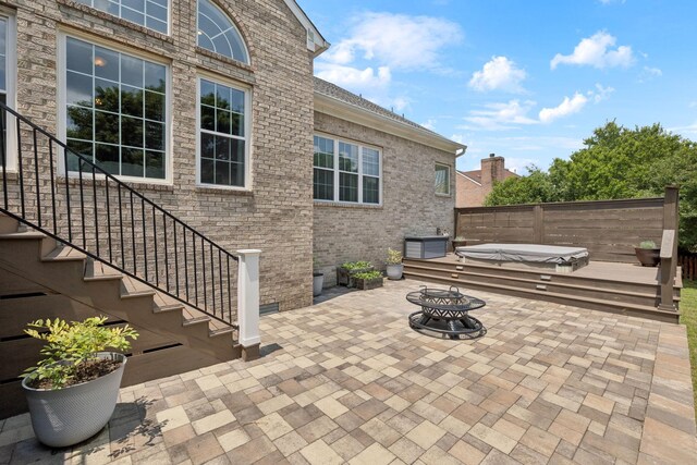 119 Abercairn Dr, Franklin, TN 37064 - view of patio / terrace featuring a covered hot tub