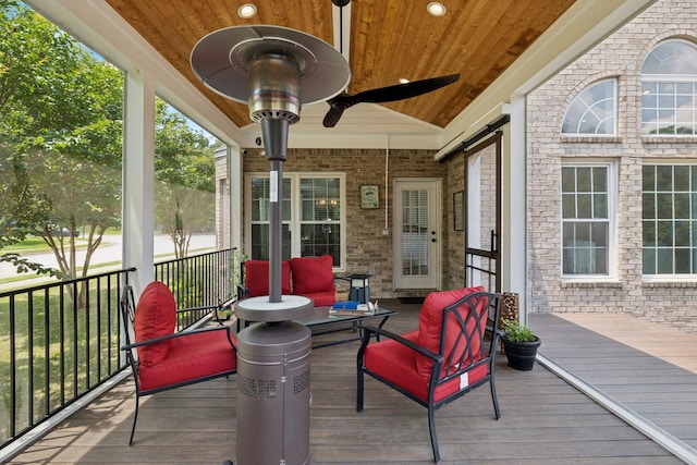 119 Abercairn Dr, Franklin, TN 37064 - wooden terrace with ceiling fan