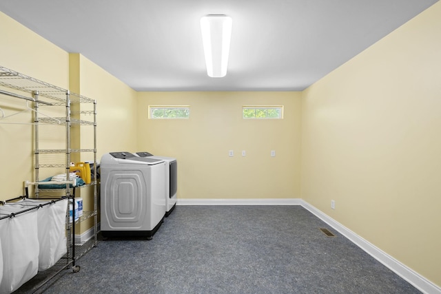 2520 Johnson Ridge Rd, Antioch, TN 37013 - washroom featuring washing machine and dryer, baseboards, and carpet flooring
