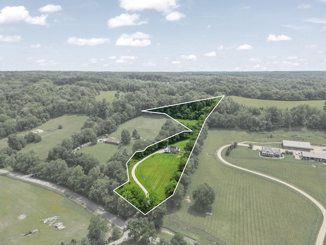 4291 Skelley Rd, Santa Fe, TN 38482 - view of rural area featuring a heavily wooded area and property boundaries highlighted