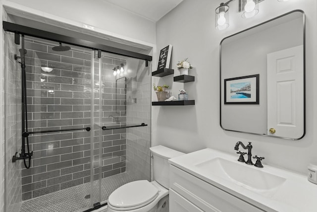 4291 Skelley Rd, Santa Fe, TN 38482 - bathroom with toilet, vanity, and a stall shower