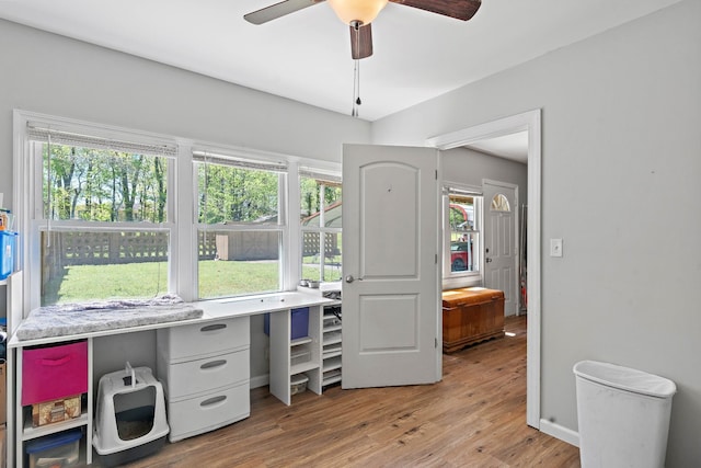 1618 Woodside Dr, Lebanon, TN 37087 - office area with light wood-style floors and a ceiling fan