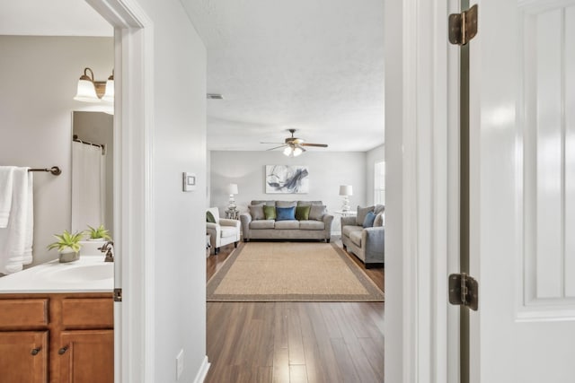 4219 Zephyr Ct, Murfreesboro, TN 37128 - corridor featuring a sink and dark wood-style floors