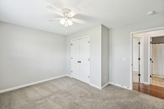 4219 Zephyr Ct, Murfreesboro, TN 37128 - unfurnished bedroom featuring carpet flooring, baseboards, a closet, and a ceiling fan