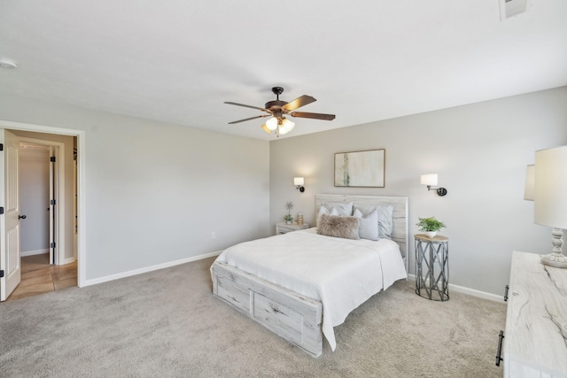 4219 Zephyr Ct, Murfreesboro, TN 37128 - bedroom with light colored carpet, baseboards, and a ceiling fan
