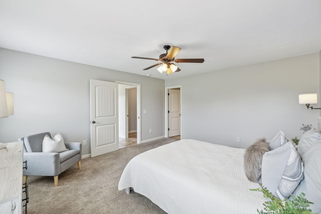 4219 Zephyr Ct, Murfreesboro, TN 37128 - bedroom with light carpet, baseboards, and ceiling fan