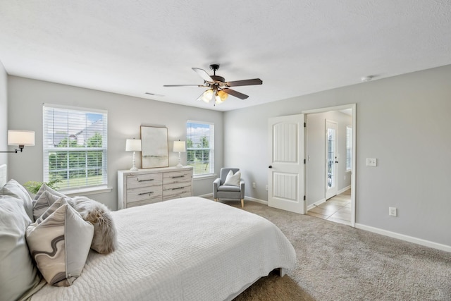 4219 Zephyr Ct, Murfreesboro, TN 37128 - bedroom with baseboards, light colored carpet, and a ceiling fan