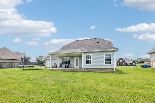 4219 Zephyr Ct, Murfreesboro, TN 37128 - back of property with a patio area and a trampoline