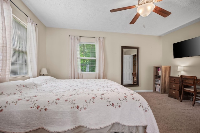 7116 Meadow View Dr, Fairview, TN 37062 - bedroom with carpet, a textured ceiling, and ceiling fan