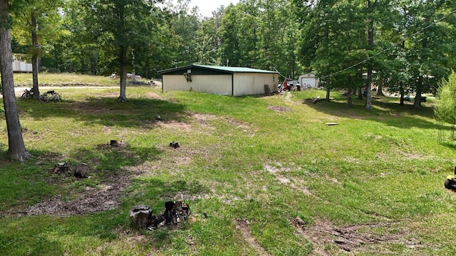 222 Bennie Camp Rd, Dunlap, TN 37327 - view of grassy yard with an outdoor structure and a pole building