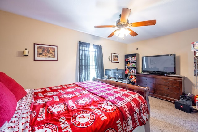 222 Bennie Camp Rd, Dunlap, TN 37327 - bedroom with light colored carpet and ceiling fan