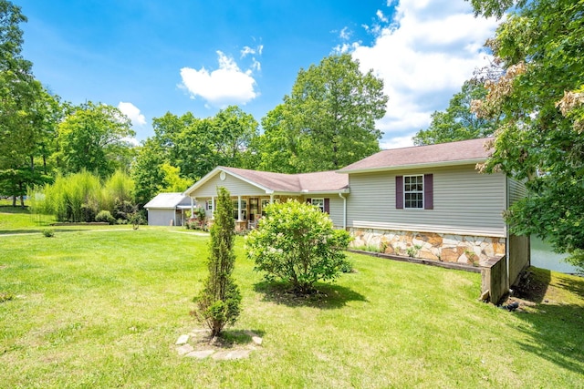 222 Bennie Camp Rd, Dunlap, TN 37327 - view of front of house featuring a front yard and stone siding