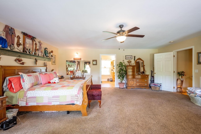 222 Bennie Camp Rd, Dunlap, TN 37327 - carpeted bedroom with ceiling fan and connected bathroom