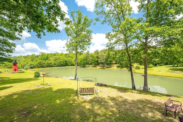 222 Bennie Camp Rd, Dunlap, TN 37327 - view of green lawn featuring a water view and view of scattered trees