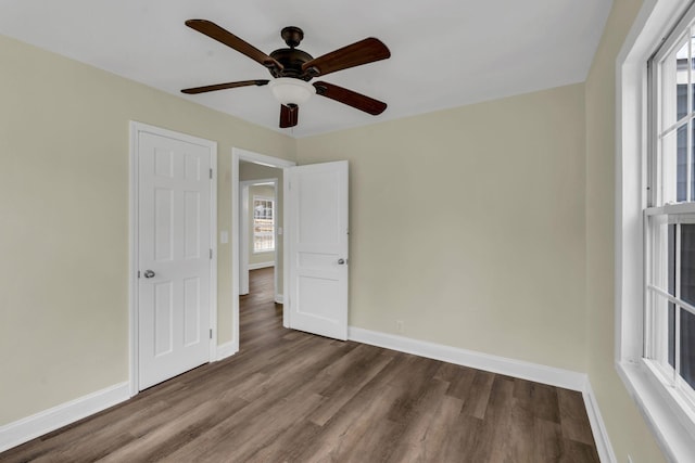 806 Drummond Dr, Nashville, TN 37211 - unfurnished bedroom featuring wood finished floors, baseboards, and ceiling fan