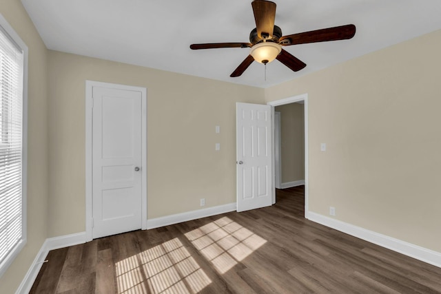806 Drummond Dr, Nashville, TN 37211 - unfurnished bedroom featuring wood finished floors, baseboards, and ceiling fan
