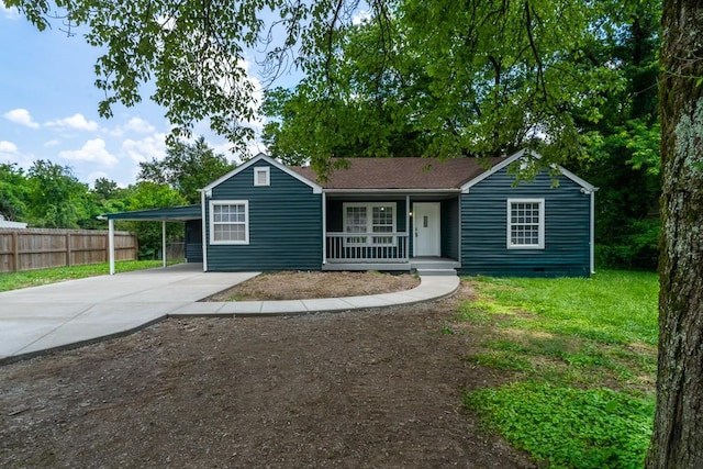 806 Drummond Dr, Nashville, TN 37211 - ranch-style home featuring covered porch, driveway, an attached carport, and crawl space