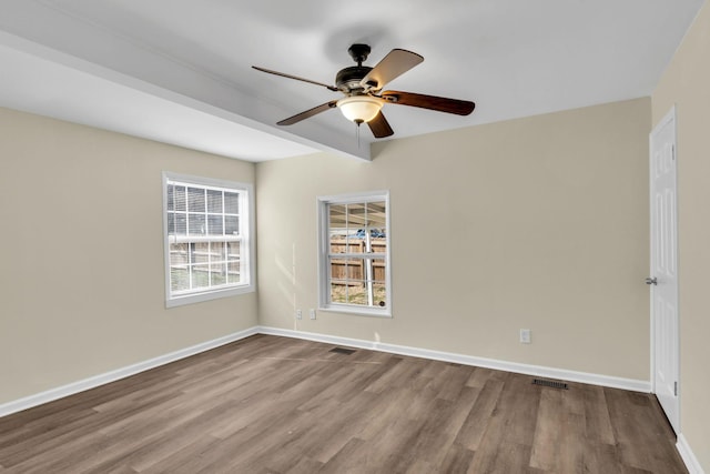 806 Drummond Dr, Nashville, TN 37211 - spare room with wood finished floors, ceiling fan, and baseboards