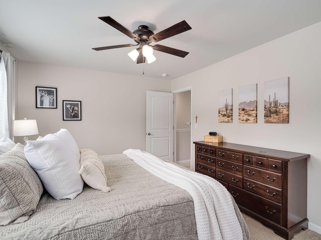 7231 Carrie Ct, Antioch, TN 37013 - bedroom featuring light carpet, a ceiling fan, and baseboards