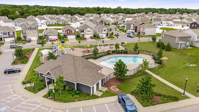 7231 Carrie Ct, Antioch, TN 37013 - aerial view of residential area with a pool area