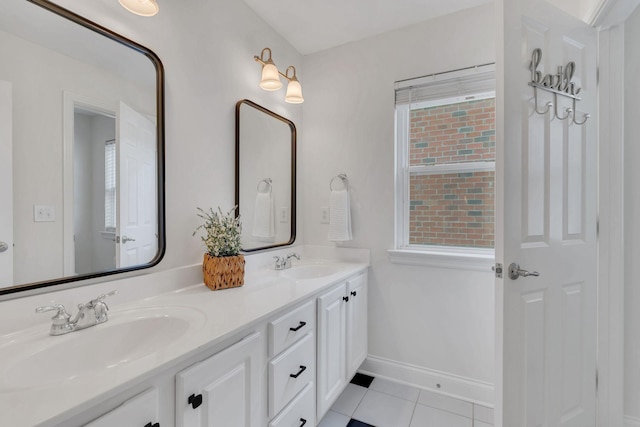 118 Jasper Ave, Franklin, TN 37064 - full bathroom featuring double vanity, tile patterned floors, and baseboards