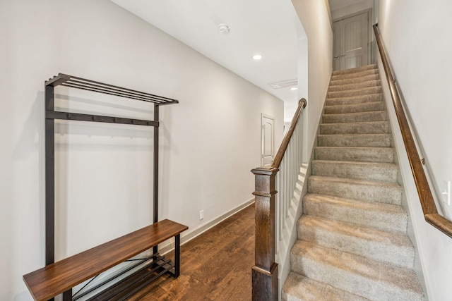 2342 N Tennessee Blvd Unit 1203, Murfreesboro, TN 37130 - stairway featuring wood finished floors, recessed lighting, and baseboards