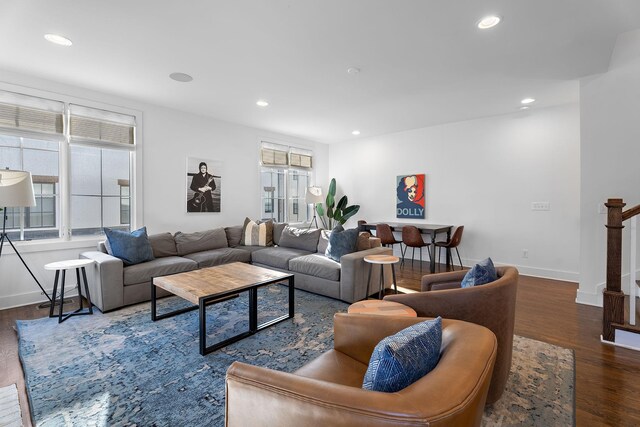 519 Chesterfield Ave Unit 1, Nashville, TN 37212 - living area with wood finished floors, recessed lighting, and baseboards