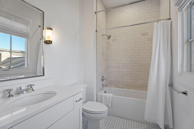 519 Chesterfield Ave Unit 1, Nashville, TN 37212 - full bath featuring vanity, toilet, shower / tub combo with curtain, and tile patterned flooring