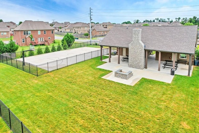 2005 Keene Cir, Spring Hill, TN 37174 - view of yard with a residential view, a fire pit, and a patio