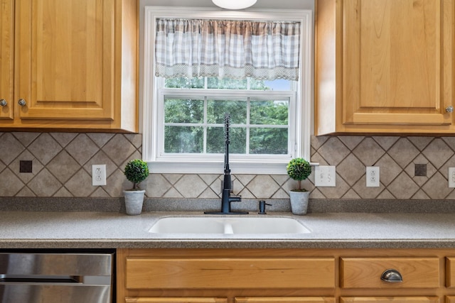2005 Keene Cir, Spring Hill, TN 37174 - kitchen with a sink, dishwasher, and decorative backsplash
