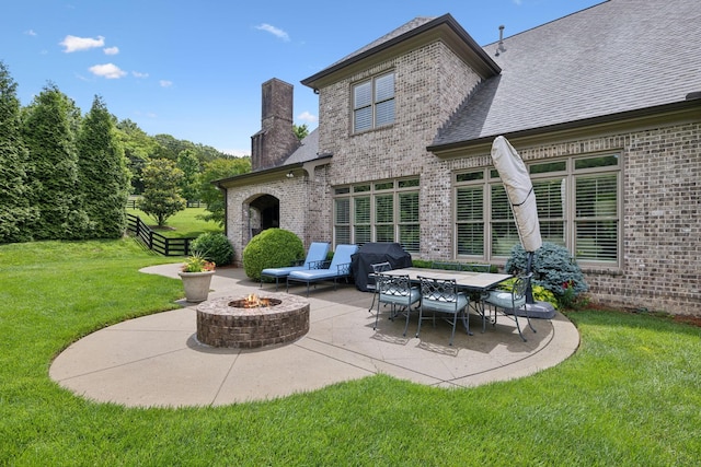 4620 Nadine Ln, Franklin, TN 37064 - view of patio featuring an outdoor fire pit and grilling area