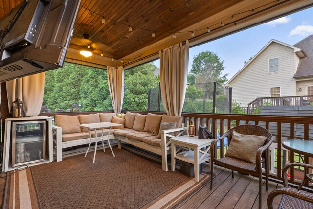 808 Willcrest Dr, Chattanooga, TN 37405 - wooden terrace featuring an outdoor living space and wine cooler