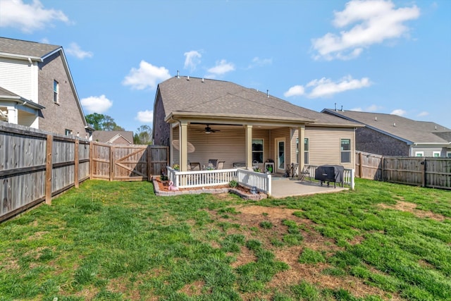 566 Oakvale Ln, Mount Juliet, TN 37122 - rear view of property with a patio area, a ceiling fan, and a gate