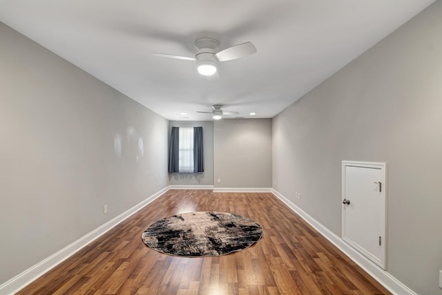 566 Oakvale Ln, Mount Juliet, TN 37122 - empty room featuring ceiling fan, wood finished floors, and baseboards