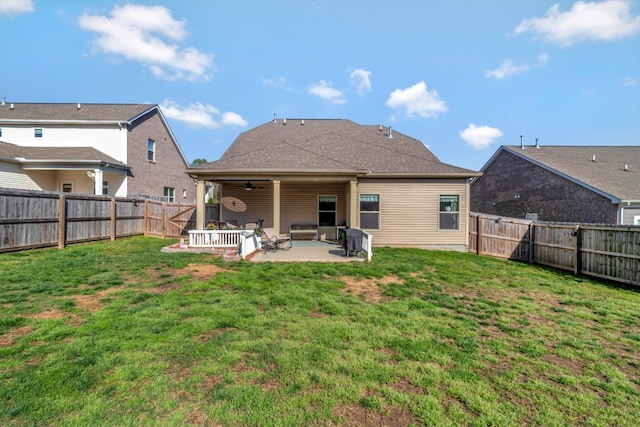 566 Oakvale Ln, Mount Juliet, TN 37122 - rear view of property featuring a patio area and a ceiling fan