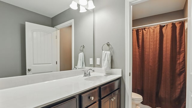 456 Nightcap Ln, Murfreesboro, TN 37128 - bathroom featuring vanity, a shower with shower curtain, and a chandelier