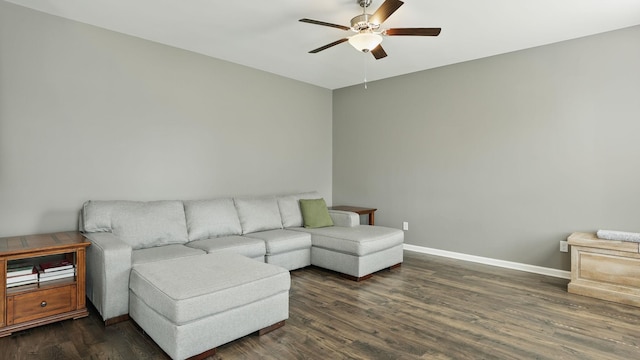 456 Nightcap Ln, Murfreesboro, TN 37128 - living area featuring a ceiling fan and dark wood finished floors