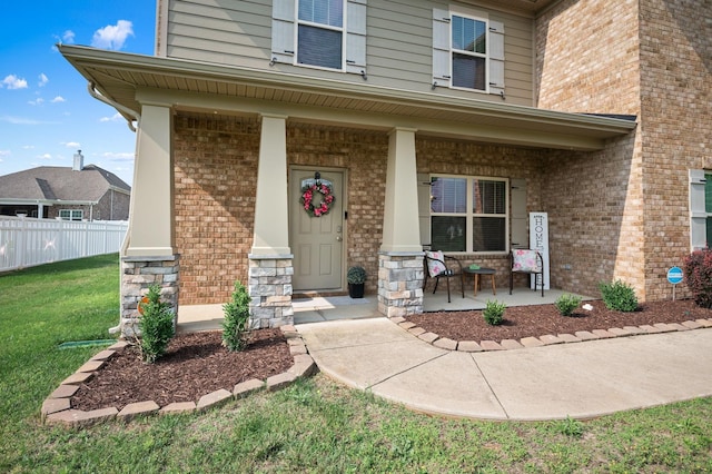 1113 Dunkirk Ln, Murfreesboro, TN 37129 - view of exterior entry featuring covered porch and brick siding