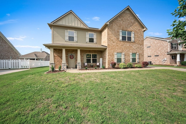 1113 Dunkirk Ln, Murfreesboro, TN 37129 - craftsman inspired home featuring board and batten siding, a porch, and brick siding