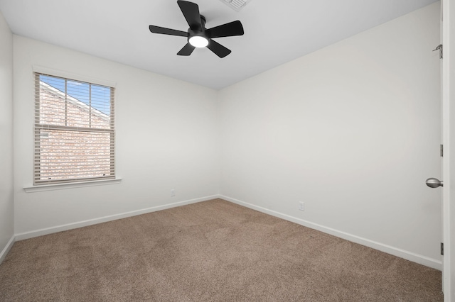 1113 Dunkirk Ln, Murfreesboro, TN 37129 - carpeted spare room featuring baseboards and a ceiling fan