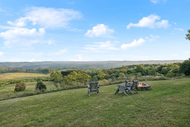 0 Fletcher Rd, Gruetli Laager, TN 37339 - view of grassy yard with an outdoor fire pit