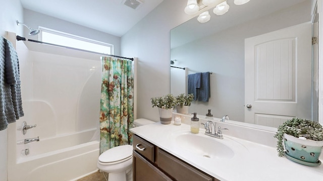 5127 Heroes Ln, Murfreesboro, TN 37129 - bathroom featuring shower / bath combo, vanity, and toilet