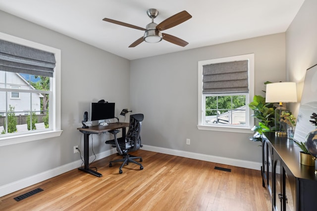 303 Avondale Dr, Franklin, TN 37064 - office featuring healthy amount of natural light, light wood finished floors, baseboards, and ceiling fan