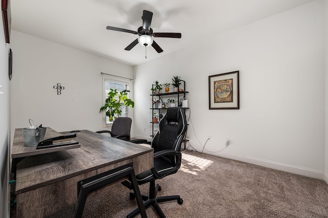 2743 Crowne Pointe Dr, Murfreesboro, TN 37130 - carpeted office space with a ceiling fan and baseboards